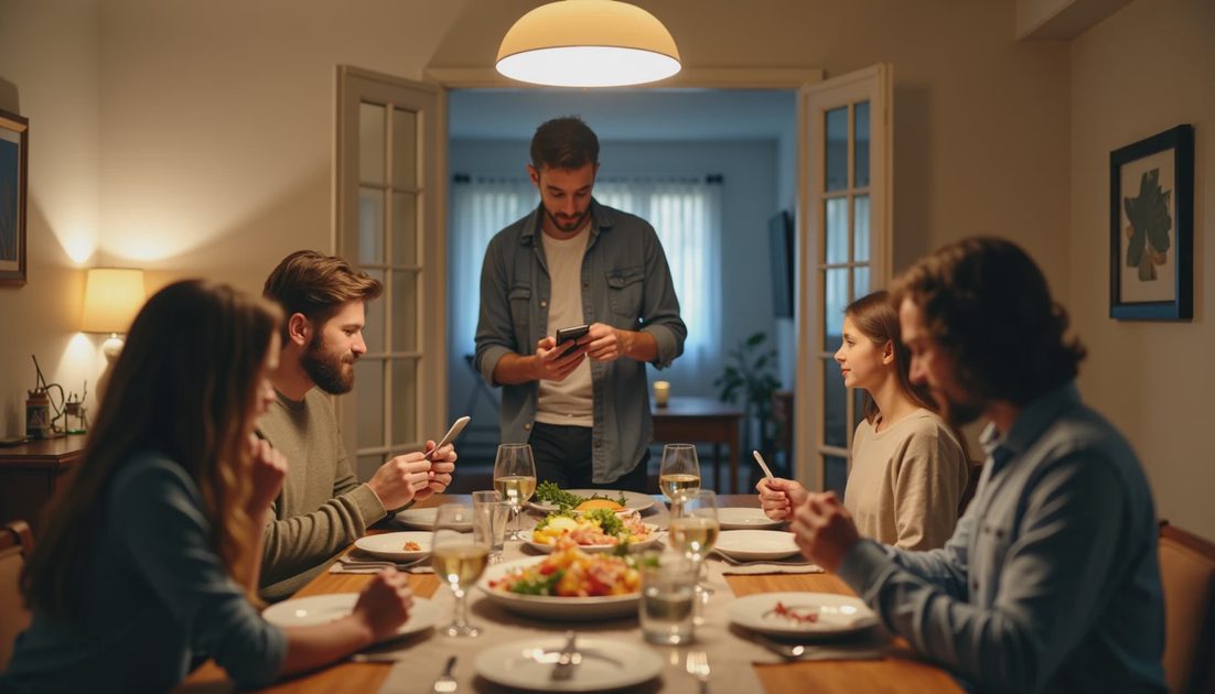 Handling a true urgent message away from the family dinner table