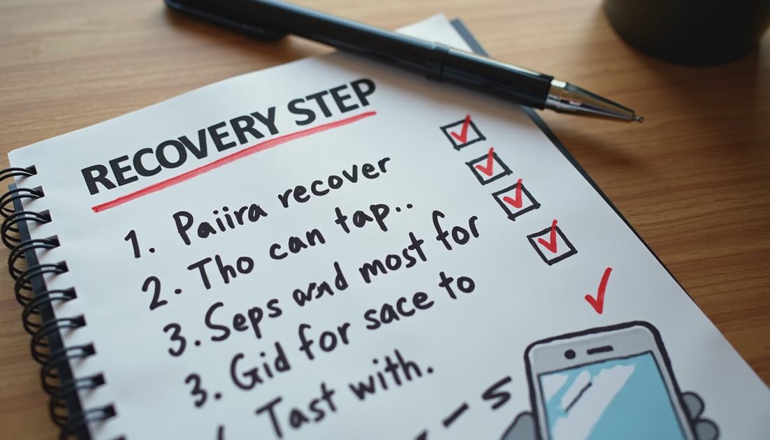 Handwritten calm recovery checklist for home internet outage