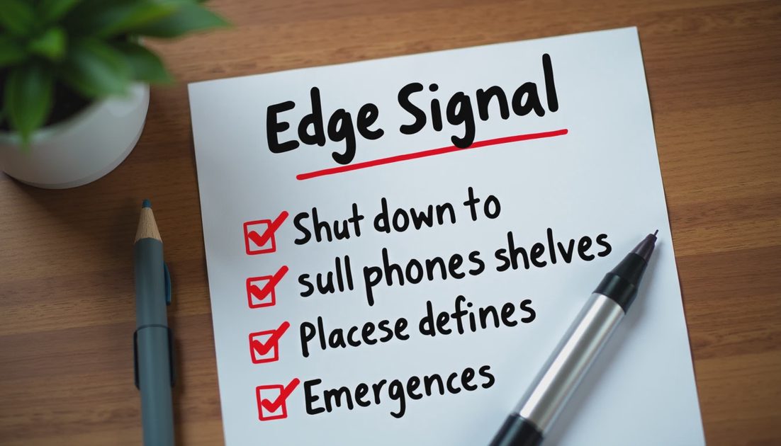 Handwritten checklist for setting clear remote workday edges