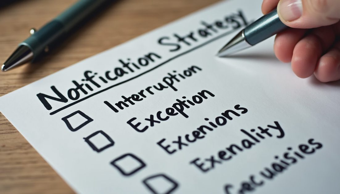 Handwritten notification policy for protecting focus time