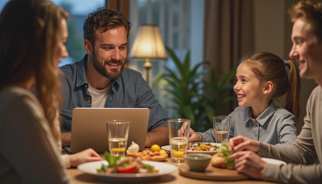 Family dinner made possible by clearer time-zone meeting practices